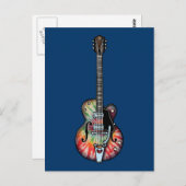 Tie Dye Guitar Briefkaart (Voorkant / Achterkant)