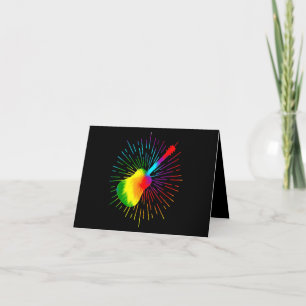 Tie Dye Guitar Music Design Colorful Guitarist Bedankkaart