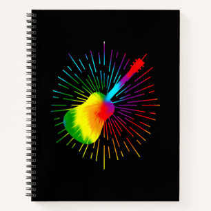 Tie Dye Guitar Music Design Colorful Guitarist Notitieboek