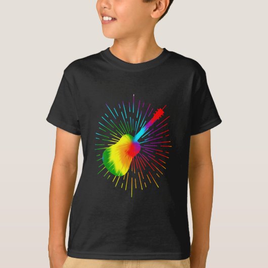 Tie Dye Guitar Music Design Colorful Guitarist T-shirt (Voorkant)