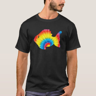 Tie Dye Guppy Rainbow Print Rainbow Hippie Peace F T-shirt