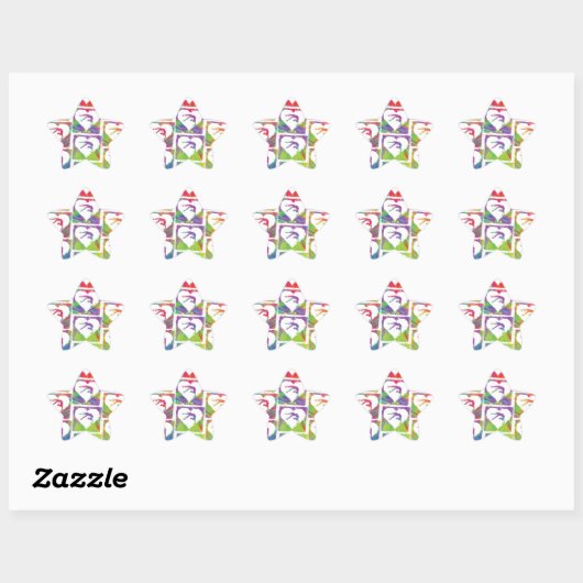 Tie Dye Gymnastics Pattern Ster Sticker (Vel)