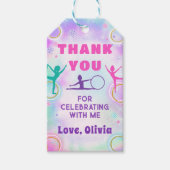 Tie Dye Gymnastiek Jump Spelen Verjaardag Dank u Cadeaulabel (Voorkant)