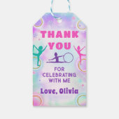 Tie Dye Gymnastiek Jump Spelen Verjaardag Dank u Cadeaulabel (Achterkant)