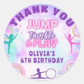 Tie Dye Gymnastiek Jump Spelen Verjaardag Dank u Ronde Sticker (Voorkant)