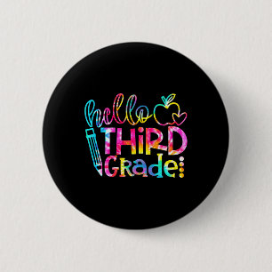 Tie Dye Hallo 3e klas leraar leerling Byck naar sc Ronde Button 5,7 Cm