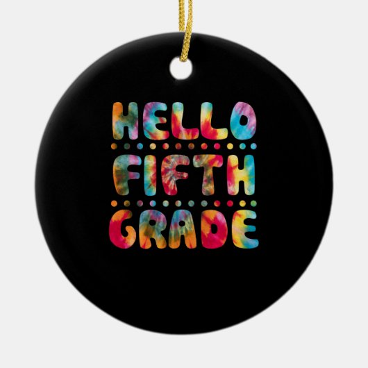 Tie Dye Hallo 5e graad lerarenstudent Keramisch Ornament (Voorkant)