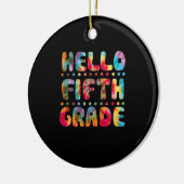 Tie Dye Hallo 5e graad lerarenstudent Keramisch Ornament (Links)