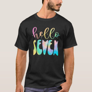 Tie Dye Hallo 7 jaar oud meisje van 7 jaar oud, 7 T-shirt