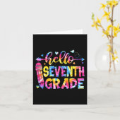 Tie Dye Hallo 7e graad Leerleraar Student terug T Kaart (Gele Bloem)