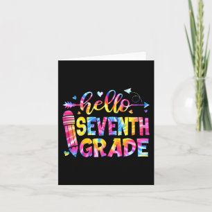 Tie Dye Hallo 7e graad Leerleraar Student terug T Kaart