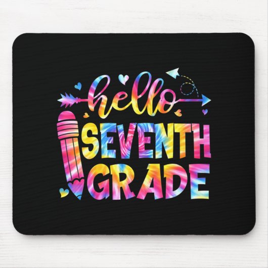 Tie Dye Hallo 7e graad Leerleraar Student terug T Muismat (Voorkant)