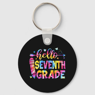 Tie Dye Hallo 7e graad Leerleraar Student terug T Sleutelhanger