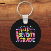 Tie Dye Hallo 7e graad Leerleraar Student terug T Sleutelhanger (Voorkant)