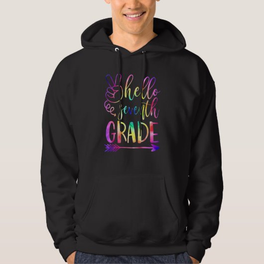 Tie Dye Hallo 7e graad van het team Hoodie (Voorkant)