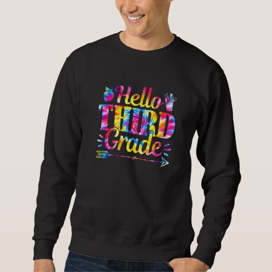 Tie Dye Hallo derde klas leraar eerste dag sch Trui (Voorkant)