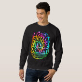 Tie Dye Hallo Kleuterschool Terug naar school Eers Trui (Voorkant volledig)