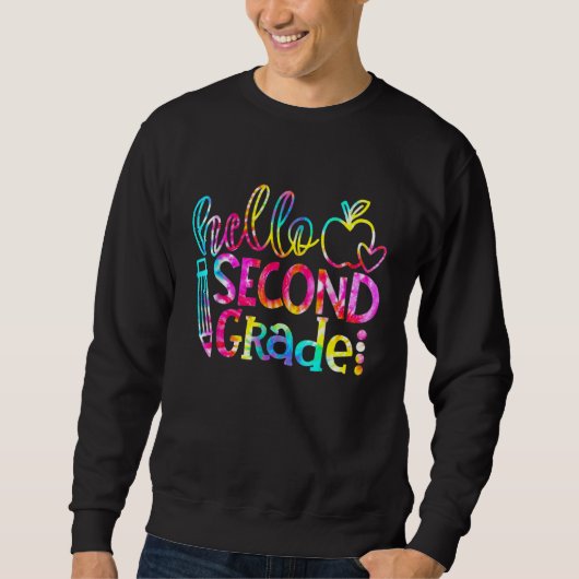 Tie Dye Hallo tweede graad team 2e graad terug naa Trui (Voorkant)