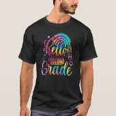 Tie Dye Hallo tweede klas lerarenstudent terug naa T-shirt (Voorkant)