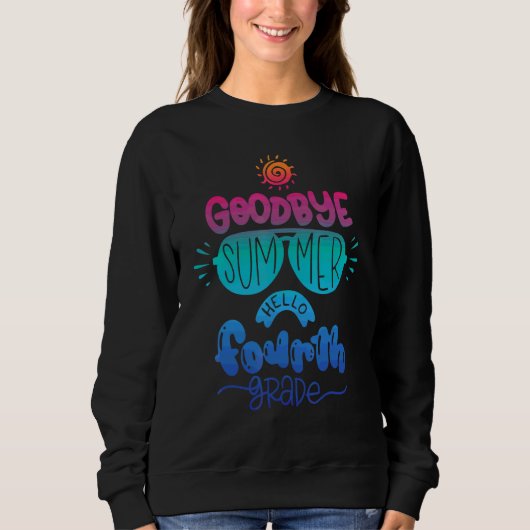 Tie Dye Hallo Vierde 4e Graad Leraar Eerste Dag O Trui (Voorkant)