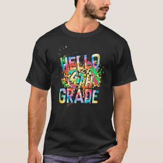 Tie Dye Hallo vierde klas lerarenstudent eerste da T-shirt
