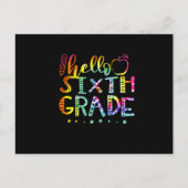 Tie Dye Hallo zesde graad leraar Aankondigingskaart (Voorkant)