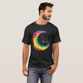 Tie Dye Halvemaan Kat Ruwe Kitty T-shirt (Voorkant volledig)