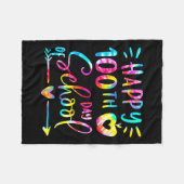 Tie Dye Happy 100e dag lerarenstudent 100 Fleece Deken (Voorkant (Horizontaal))