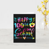 Tie Dye Happy 100e dag lerarenstudent 100 Kaart (Gele Bloem)
