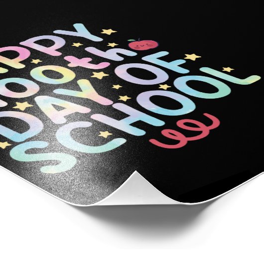 Tie Dye Happy 100e dag van de leerling Foto Afdruk (Hoek)