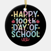 Tie Dye Happy 100e dag van de leerling Keramisch Ornament (Voorkant)