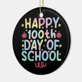 Tie Dye Happy 100e dag van de leerling Keramisch Ornament (Links)