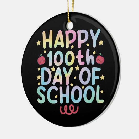 Tie Dye Happy 100e dag van de leerling Keramisch Ornament (Links)