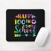Tie Dye Happy 100e dag van de leerling Muismat (Met muis)