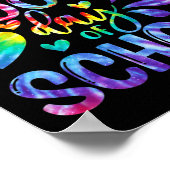 Tie Dye Happy 100e dag van de leerling Poster (Hoek)