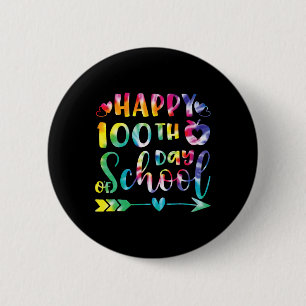 Tie Dye Happy 100e dag van de leerling Ronde Button 5,7 Cm
