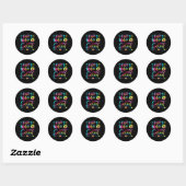 Tie Dye Happy 100e dag van de leerling Ronde Sticker (Vel)
