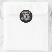 Tie Dye Happy 100e dag van de leerling Ronde Sticker (Tas)