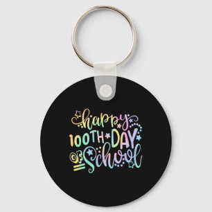 Tie Dye Happy 100e dag van de leerling Sleutelhanger