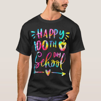 Tie Dye Happy 100e dag van de leerling T-shirt