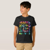 Tie Dye Happy 100e dag van de leerling T-shirt (Voorkant volledig)