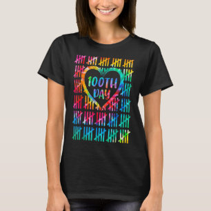 Tie Dye Happy 100e dag van de leerling T-shirt