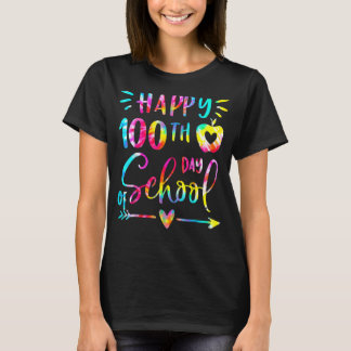 Tie Dye Happy 100e dag van de leerling T-shirt