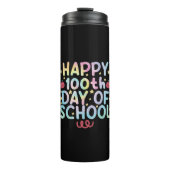 Tie Dye Happy 100e dag van de leerling Thermosbeker (Voorkant)
