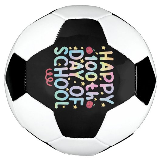 Tie Dye Happy 100e dag van de leerling Voetbal (Gedraaid)