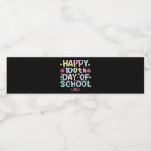 Tie Dye Happy 100e dag van de leerling Waterfles Etiket (Enkel label)