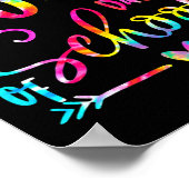 Tie Dye Happy 100ste Dag School Leraar Student 100 Poster (Hoek)