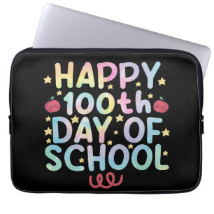 Tie Dye Happy 100ste dag van school leraar student Laptop Sleeve