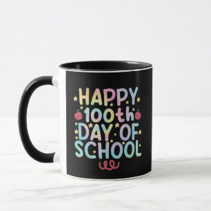 Tie Dye Happy 100ste Dag Van School Leraar Student Mok