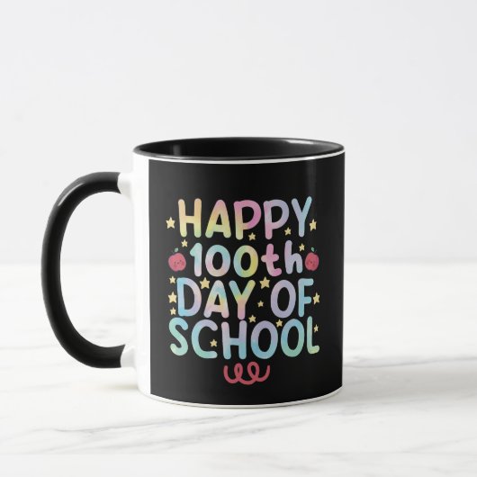 Tie Dye Happy 100ste Dag Van School Leraar Student Mok (Links)